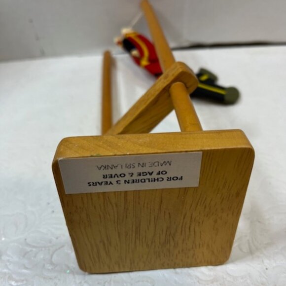 VTG Wooden Soldier Acrobat Flipper Toy Trapeze Sri Lanka Handmade 9.5"Tall - Picture 9 of 15